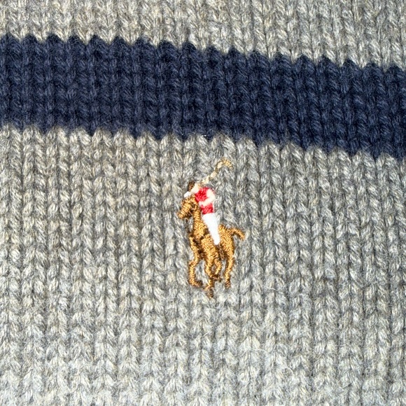 Polo Ralph Lauren Boys Size 7 100% Cotton Dress Quarter Zip Sweater Striped - Picture 7 of 10